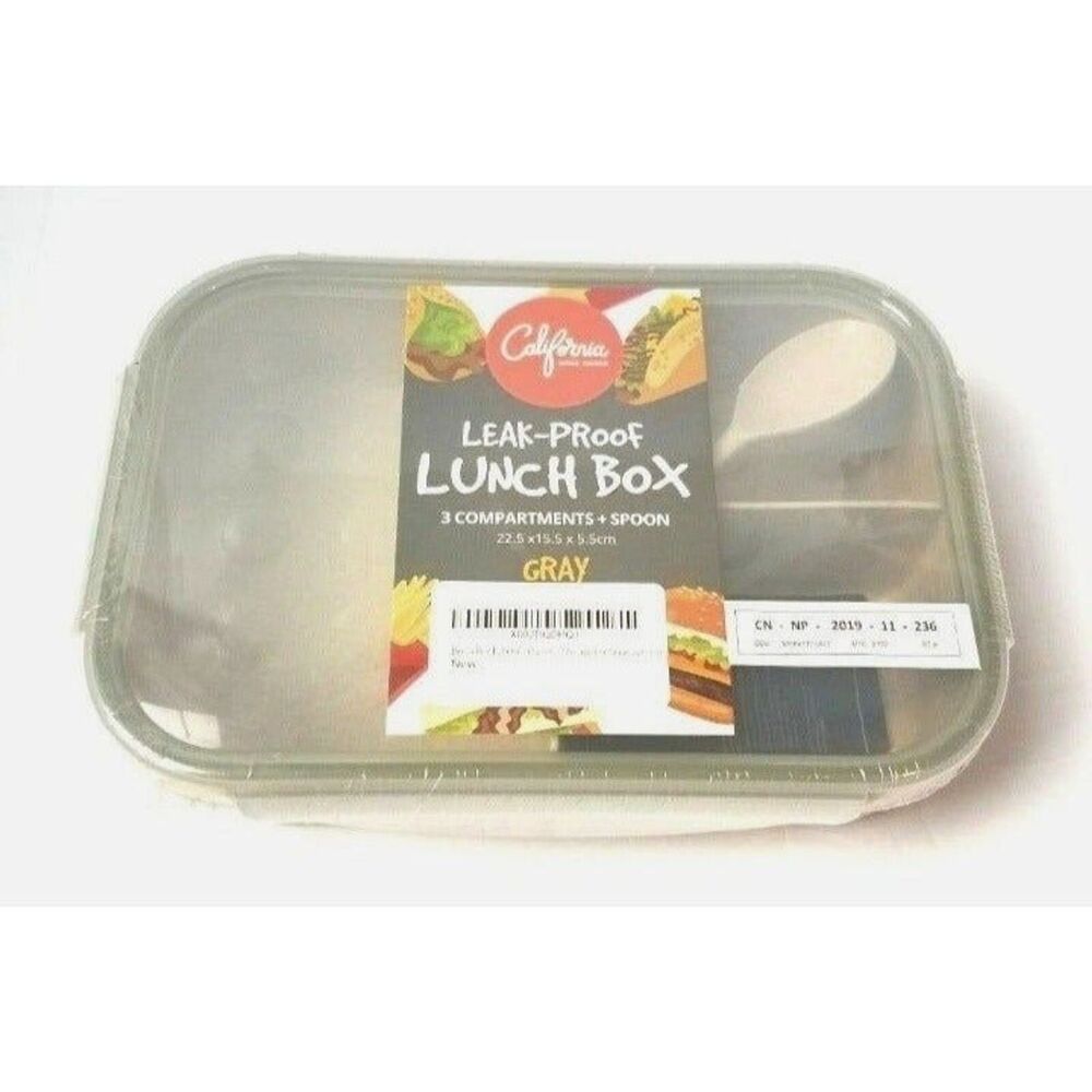Bento Lunch Box 38oz Leak Proof 3 Comp Spoon California Home Goods